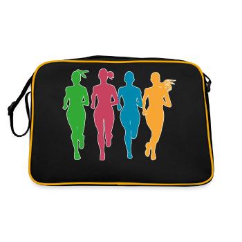 Les joggeurs en action - Sac Retro - noir/or - Dos