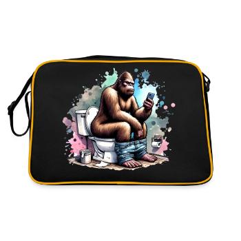 Doing Sassy Stuff Funny Bigfoot - Retro Bag - black/gold - Back