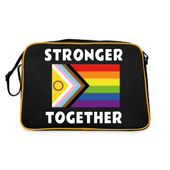 Drapeau de la fierté queer inclusif Plus forts ensemble - Sac Retro - noir/or - Dos