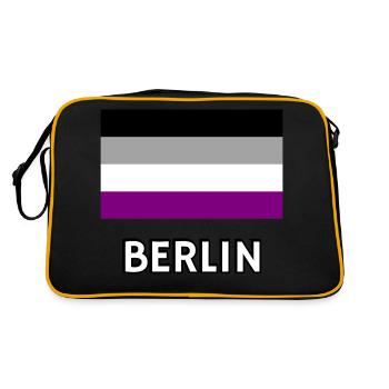 Asexuality Pride Flag Berlin - Retro Bag - black/gold - Back