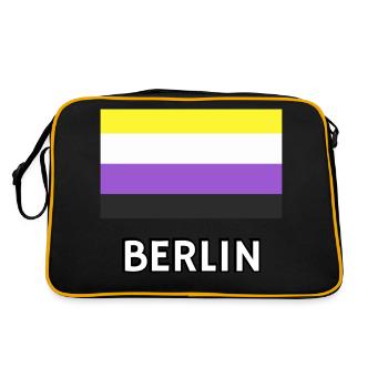 Non binary Pride Flag Berlin - Retro Bag - black/gold - Back