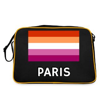 Drapeau de la fierté lesbienne Paris - Sac Retro - noir/or - Dos