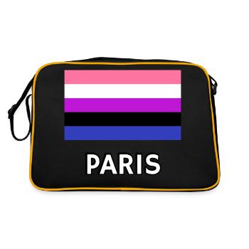 Genderfluid Pride Flag Paris - Retro Bag - black/gold - Back