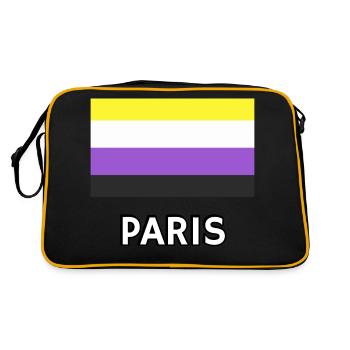 Non binary Pride Flag Paris - Retro Bag - black/gold - Back