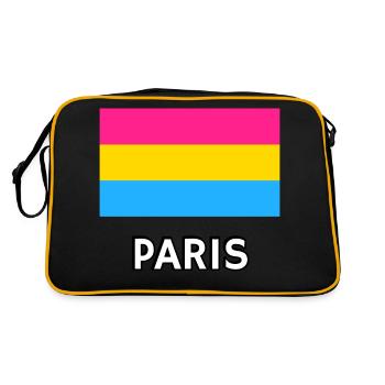 Pan Pride Flagge Paris - Retro Tasche - Schwarz/Gold - Hinten