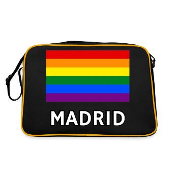 Drapeau de la fierté Madrid - Sac Retro - noir/or - Dos