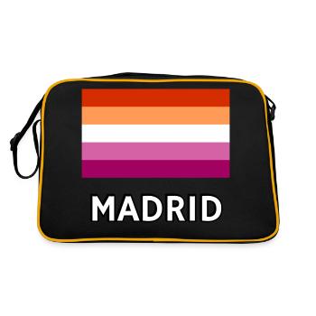 Drapeau de la fierté lesbienne Madrid - Sac Retro - noir/or - Dos