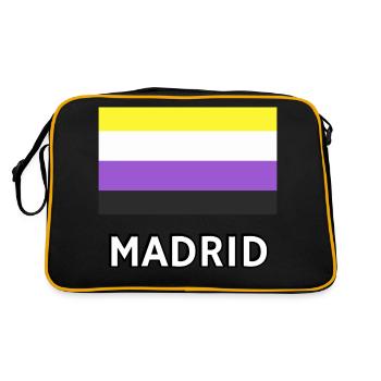 Non binary Pride Flag Madrid - Retro Bag - black/gold - Back