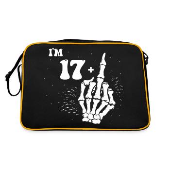 I Am 17 Plus Middle Finger - 18th Birthday - Retro Bag - black/gold - Back