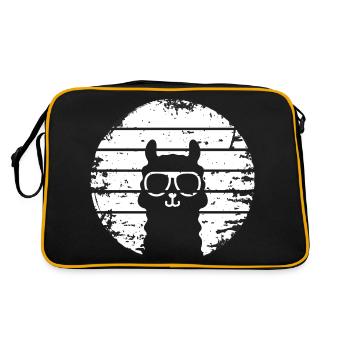 retro sunset lama - Retro Tasche - Schwarz/Gold - Hinten