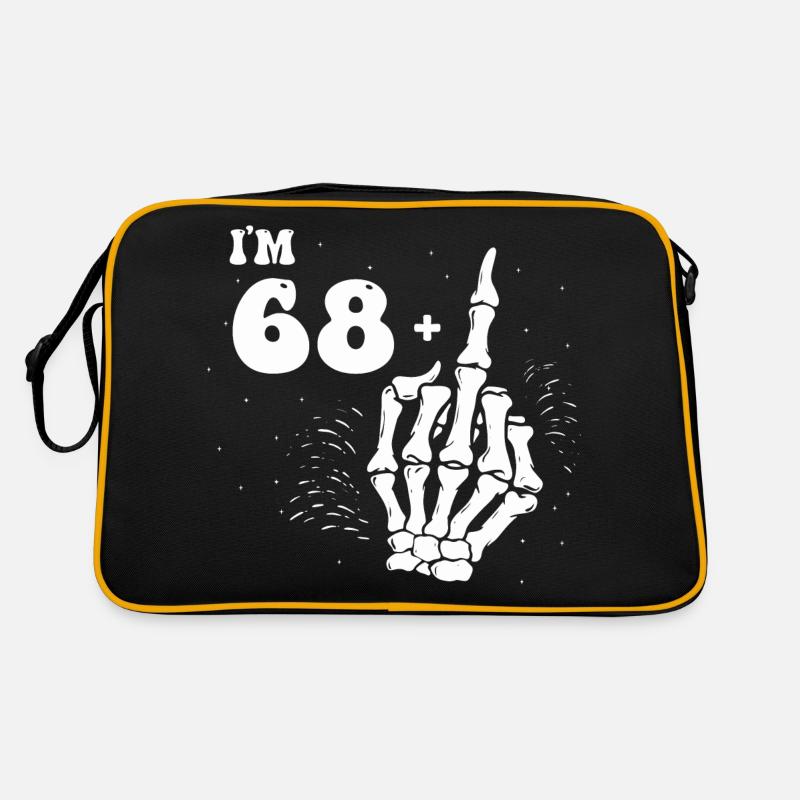 Ich bin 68 plus Mittelfinger - 69. Geburtstag Retro Tasche