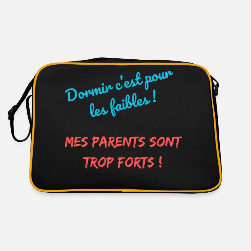 Dormir c'est pour les faibles ! - Sac Retro - noir/or