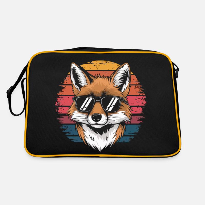Fuchs mit Sonnenbrille vintage Retro Tasche