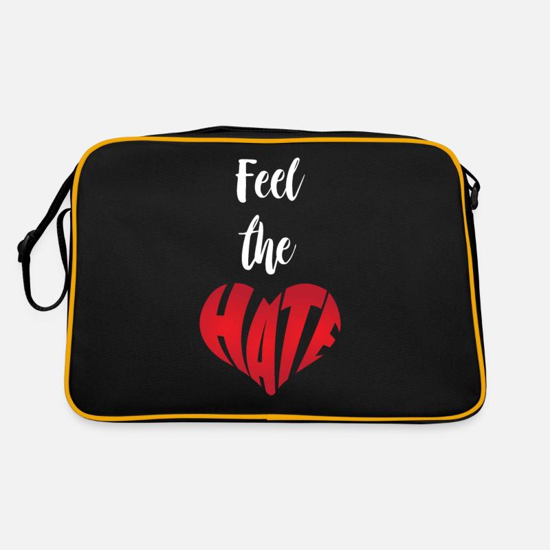 Feel The Hate Stop Hate Anti Hate - Retro Bag - black/gold