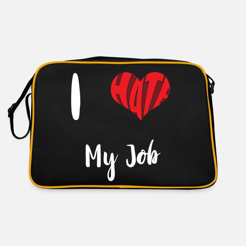 Hate My Job Stop Hate Anti Hate - Retro Bag - black/gold
