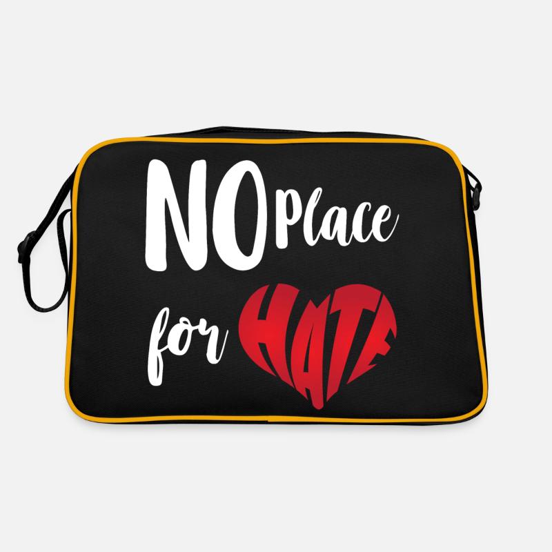 Pas de place pour la haine Stop Hate Anti Hate Sac Retro