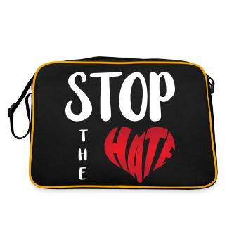 No Hate Dislike Stop Hate Anti Hate - Retro Bag - black/gold - Back
