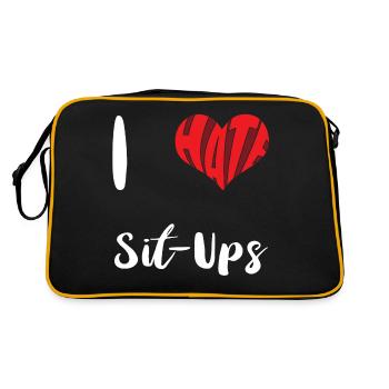 Fitness Ich hasse Sit-ups Training Übung - Retro Tasche - Schwarz/Gold - Hinten