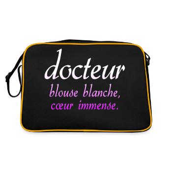 Docteur médecin infirmier santer blouse blanche - Sac Retro - noir/or - Dos