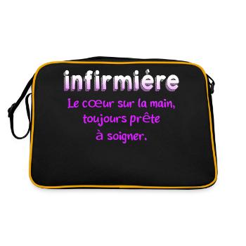 NURSE NURSE DOCTOR HUMOR DRÖLES 16 - Retro Bag - black/gold - Back
