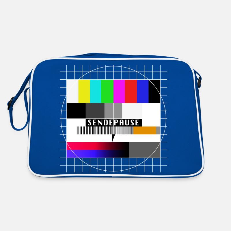 Röhrenfernseher Testbild - Sendepause - 80er Retro Tasche