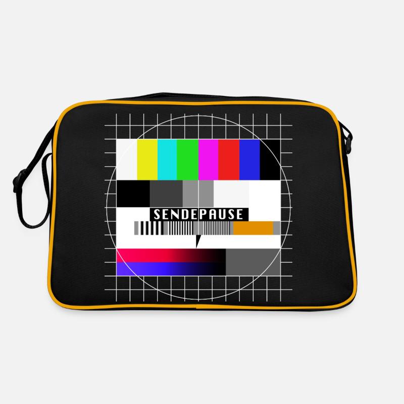 Röhrenfernseher Testbild - Sendepause - 80er Retro Tasche