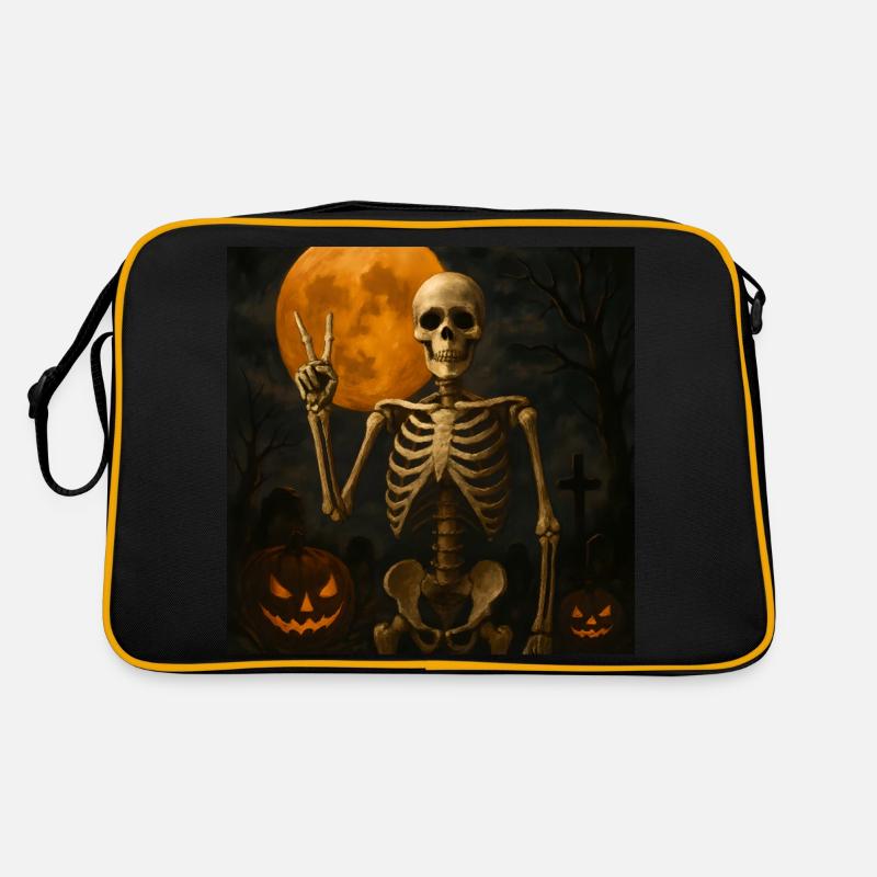 Grusel Skelett Halloween Geschenk Retro Tasche