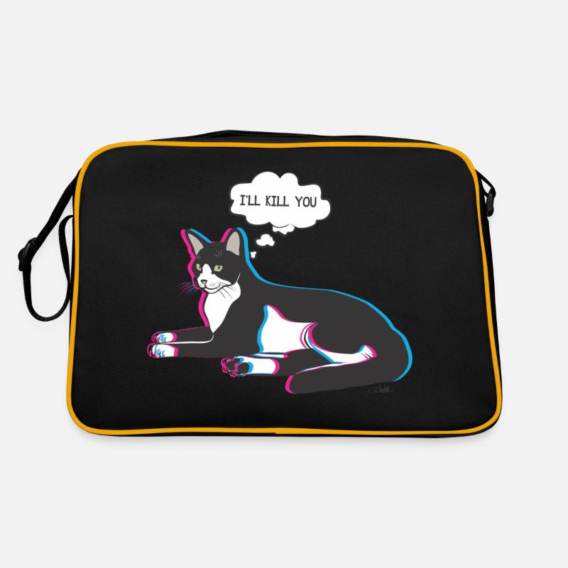 cat i'll kill you - Retro Bag - black/gold