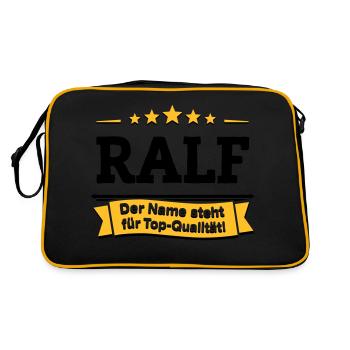 Ralf – Der Name steht für Top-Qualität! - Retro Tasche - Schwarz/Gold - Hinten