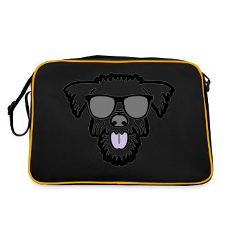 cool dog in the summer holidays - Retro Bag - black/gold - Back