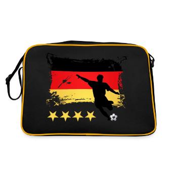 Football Allemagne - 4 étoiles - Sac Retro - noir/or - Dos