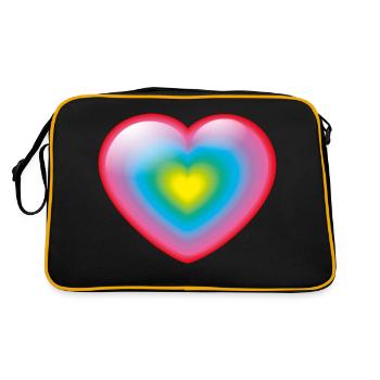 Smiley Rainbow Heart - Retro Bag - black/gold - Back