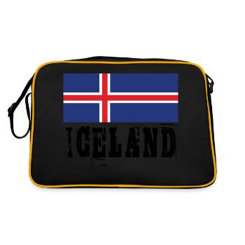 Iceland Flag - Retro Tasche - Schwarz/Gold - Hinten