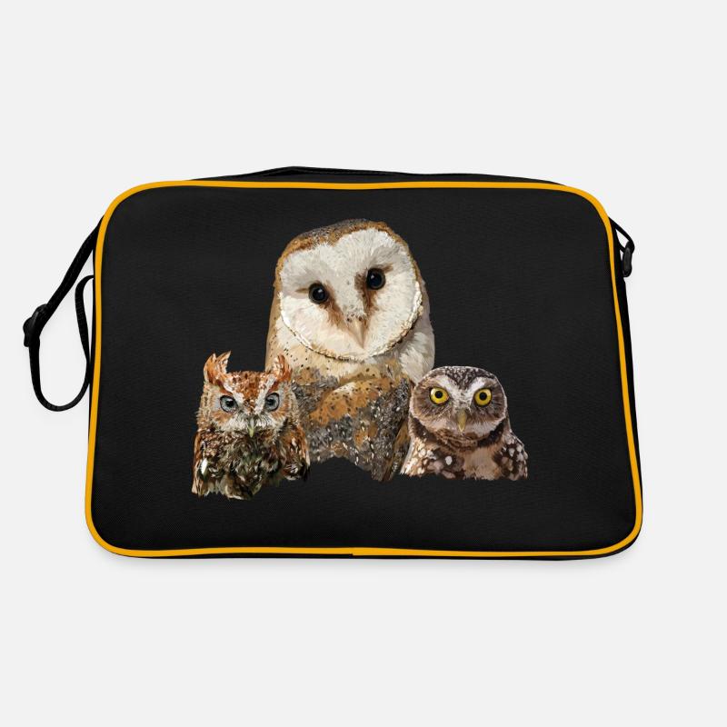 Scops Eule, kleine Eule und Eule Retro Tasche