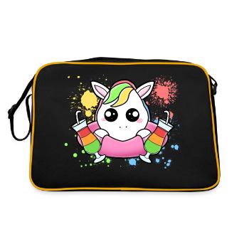 Bébé licorne avec des pneus flottants - Sac Retro - noir/or - Dos