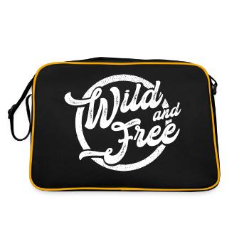 wild and free - frei und wild - Retro Tasche - Schwarz/Gold - Hinten