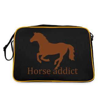 Pferd Horse - Retro Tasche - Schwarz/Gold - Hinten