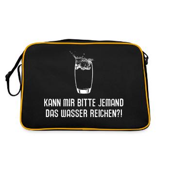Kann mir jemand das Wasser reichen? ebenbürtig fix - Retro Tasche - Schwarz/Gold - Hinten