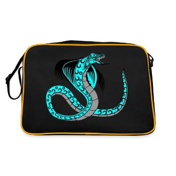 snake 02 - Retro Tasche - Schwarz/Gold - Hinten