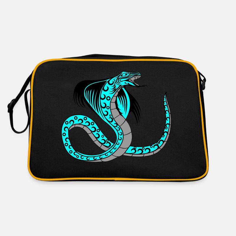 snake 02 - Retro Tasche - Schwarz/Gold