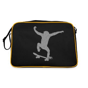 Monkey Skateboard - Retro Tasche - Schwarz/Gold - Hinten