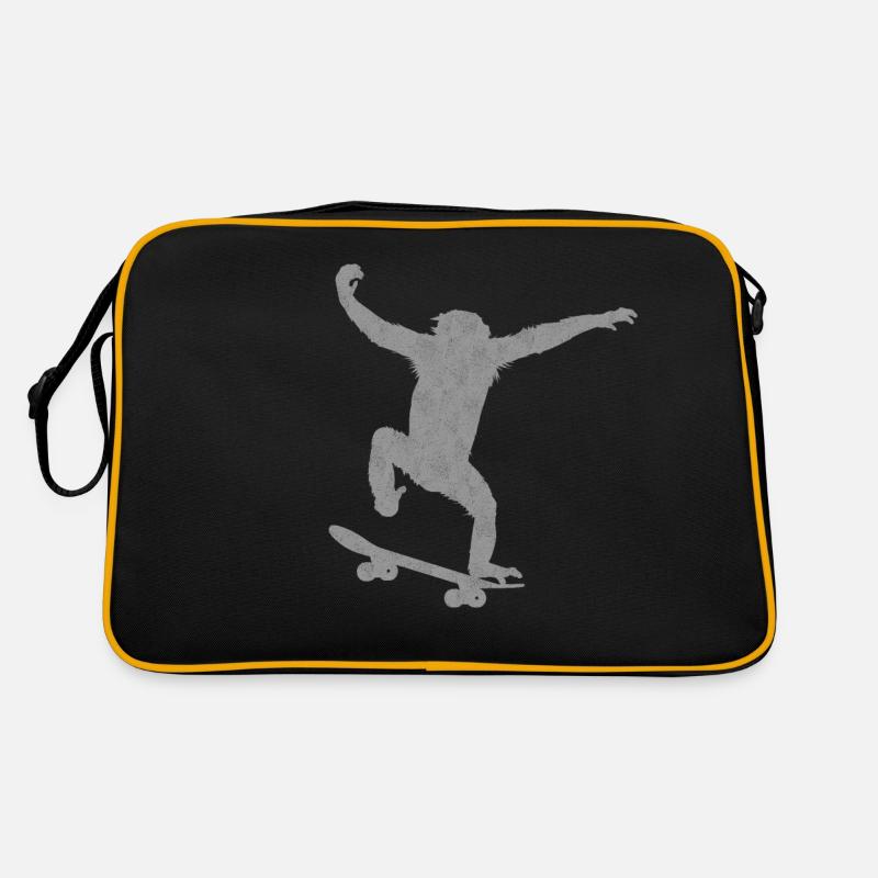 Monkey Skateboard Retro Tasche