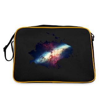 Galaxy Stars Planet Splash Space Illustration - Retro Bag - black/gold - Back