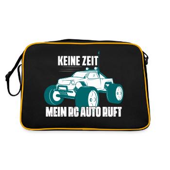 Keine Zeit Mein RC Auto ruft RC Car Modellbau - Retro Tasche - Schwarz/Gold - Hinten