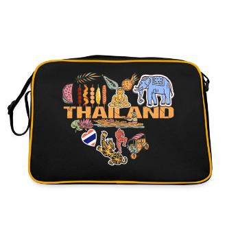 J’adore l’émigration et les vacances en Thaïlande - Sac Retro - noir/or - Dos