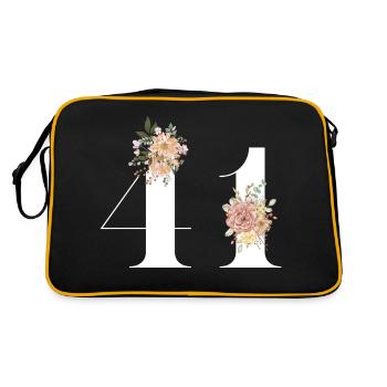 41st anniversary flowers (Gift of 41 years) - Retro Bag - black/gold - Back