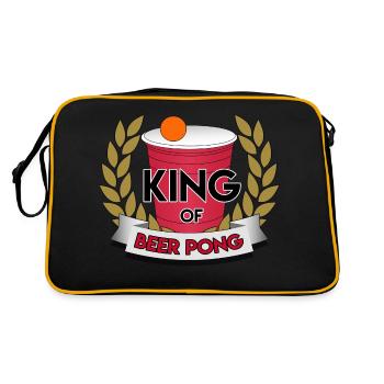 KING of BEER PONG, Party College Drinking Games Red - Retro Bag - black/gold - Back