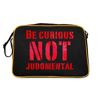 Soyez curieux de ne pas juger le texte essentiel en rouge - Sac Retro - noir/or - Dos