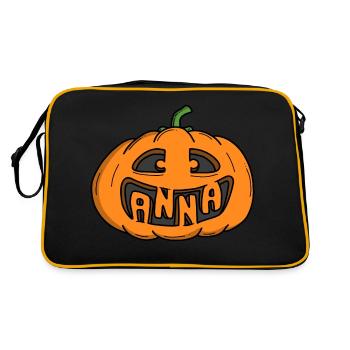 Anna Halloween Kürbis - Retro Tasche - Schwarz/Gold - Hinten