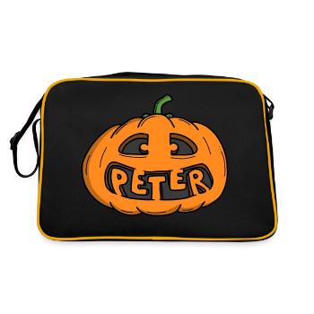 Peter Halloween Kürbis - Retro Tasche - Schwarz/Gold - Hinten
